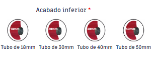 Al configurador s'indica la mida del tub, no la mida de la beina