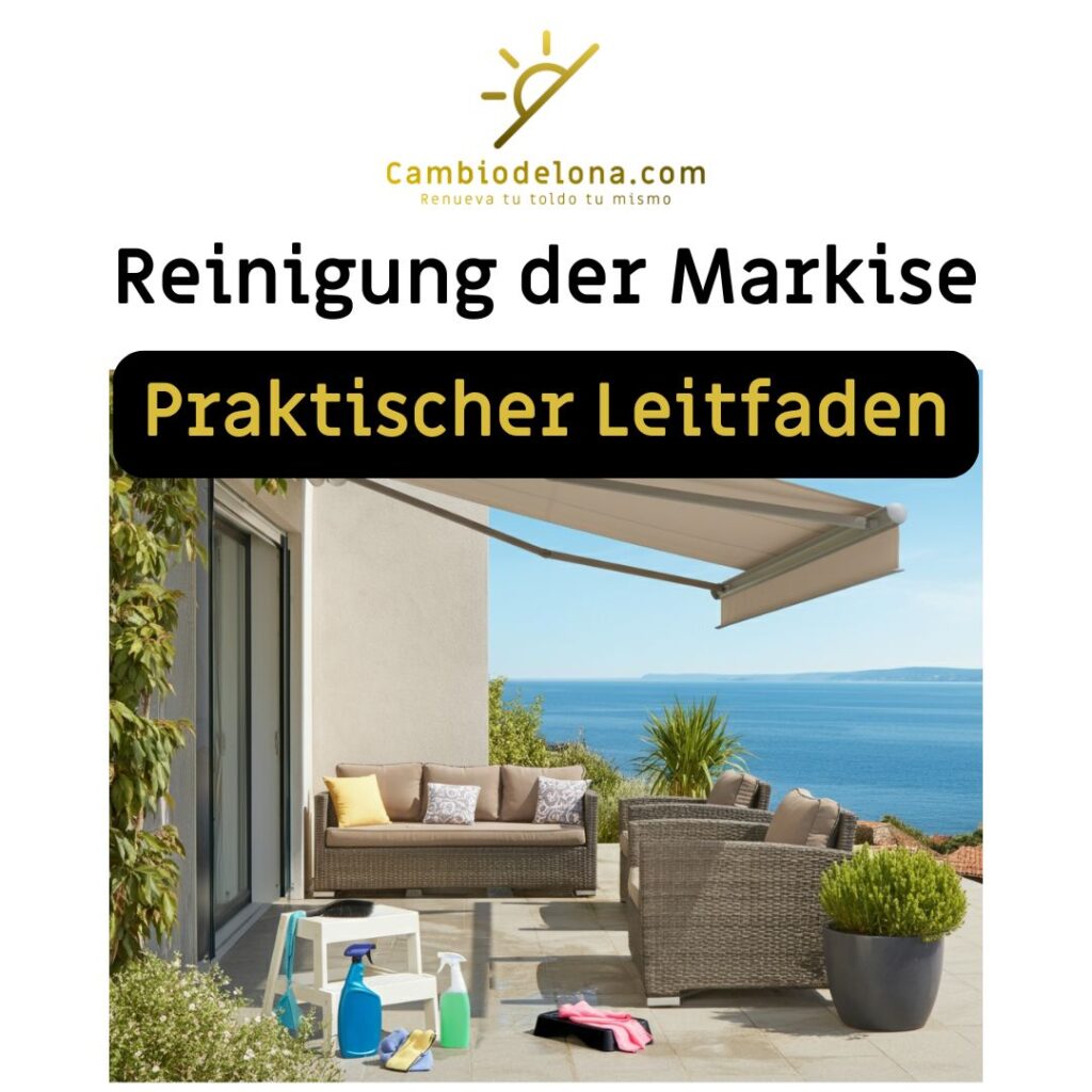 Reinigung eines Markise mit Acrylgewebe.