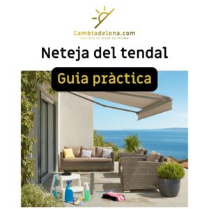 Neteja de tendal amb lona acrílica.