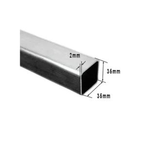 Perfil interior de empalme 80x40 para unir guías y palillos dobles en pérgolas.