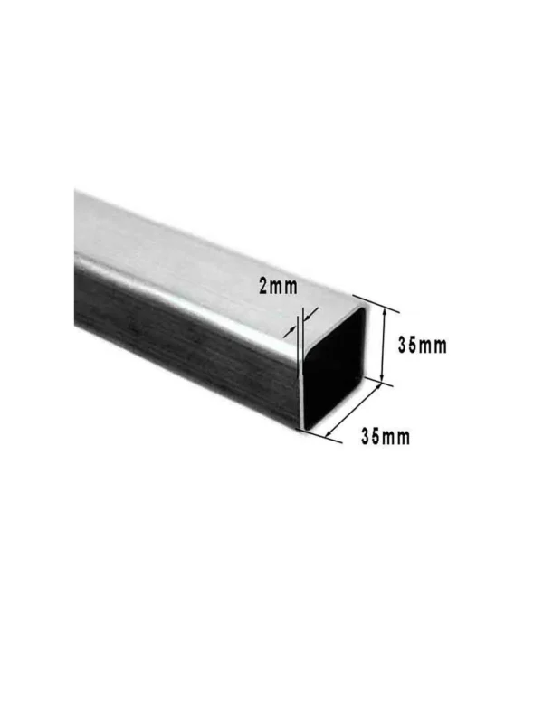 Perfil interior de empalme 80x40 para unir guías y palillos dobles en pérgolas.